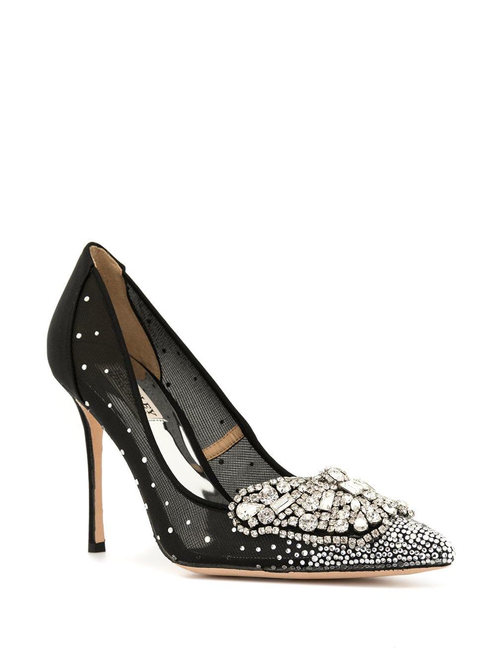 badgley mischka quintana mesh embellished pumps