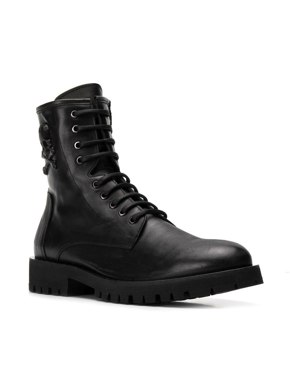 Philipp Plein Leather Rock Man Boots in Black for Men - Lyst