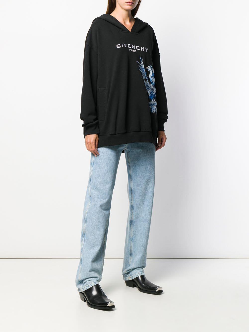 Givenchy Birds Embroidery Hoodie in Black | Lyst UK