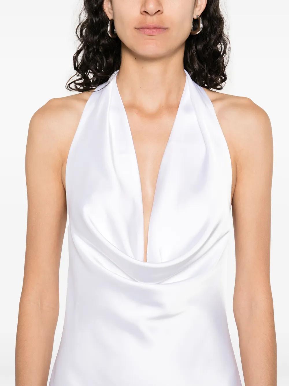 halter stretch satin mermaid dress Satin Mermaid Halter Neck Long Bridesmaid Dress, PB191