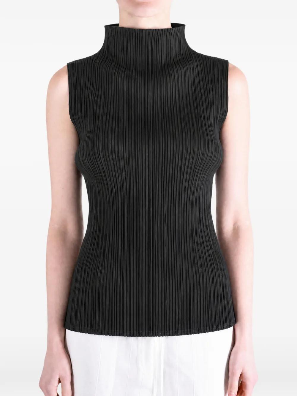 ✴︎PLEATS PLEASE✴︎黒 プリーツ タンクトップ Pleats Please Issey Miyake Sleeveless and tank tops for Women