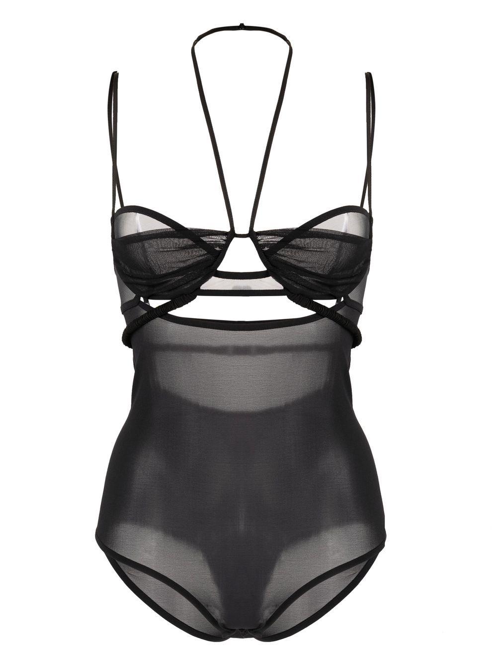 Nensi Dojaka Halterneck Bodysuit in Black Lyst Canada