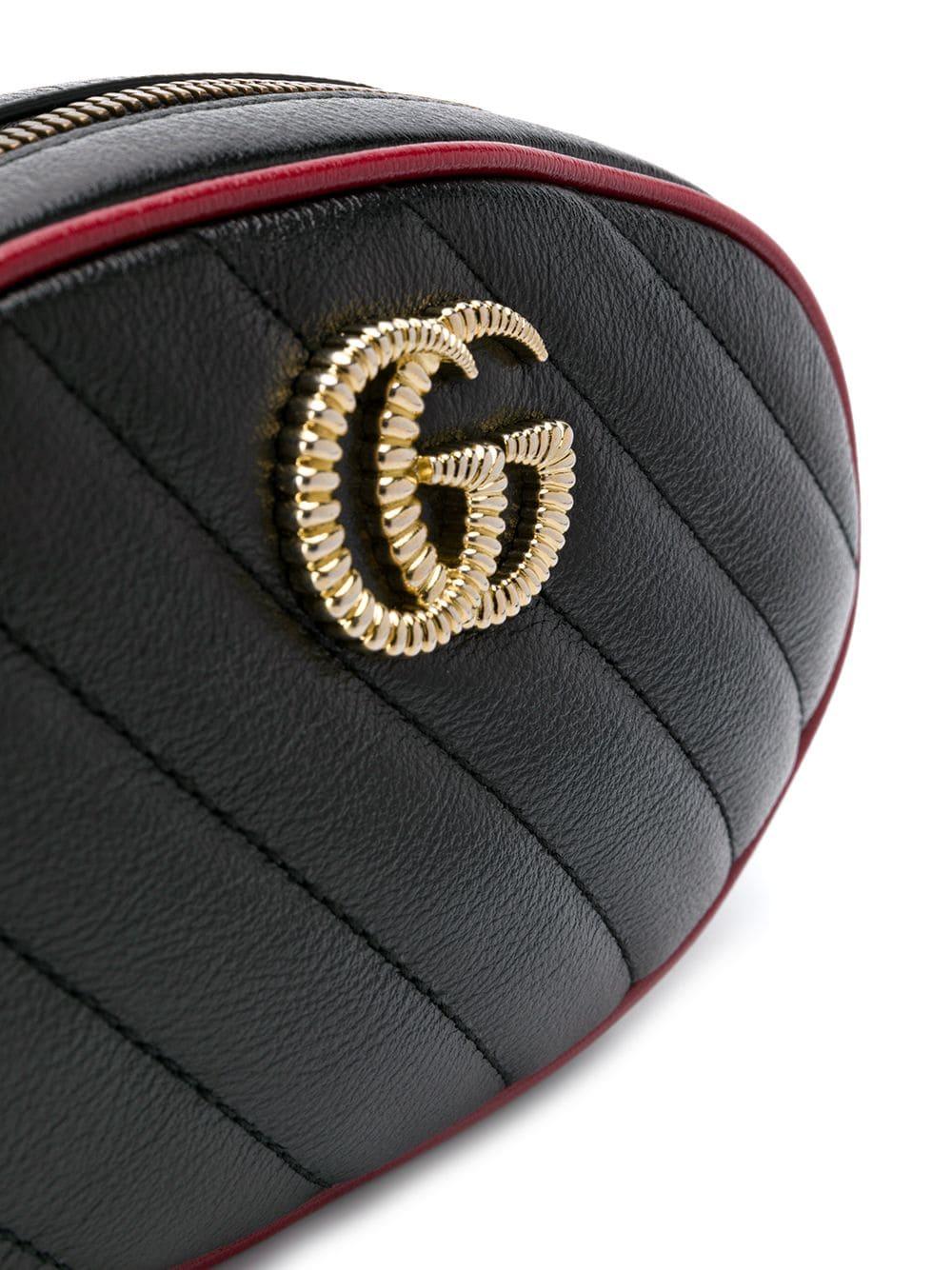 Gucci GG Marmont Matelassé Belt Bag in Black | Lyst