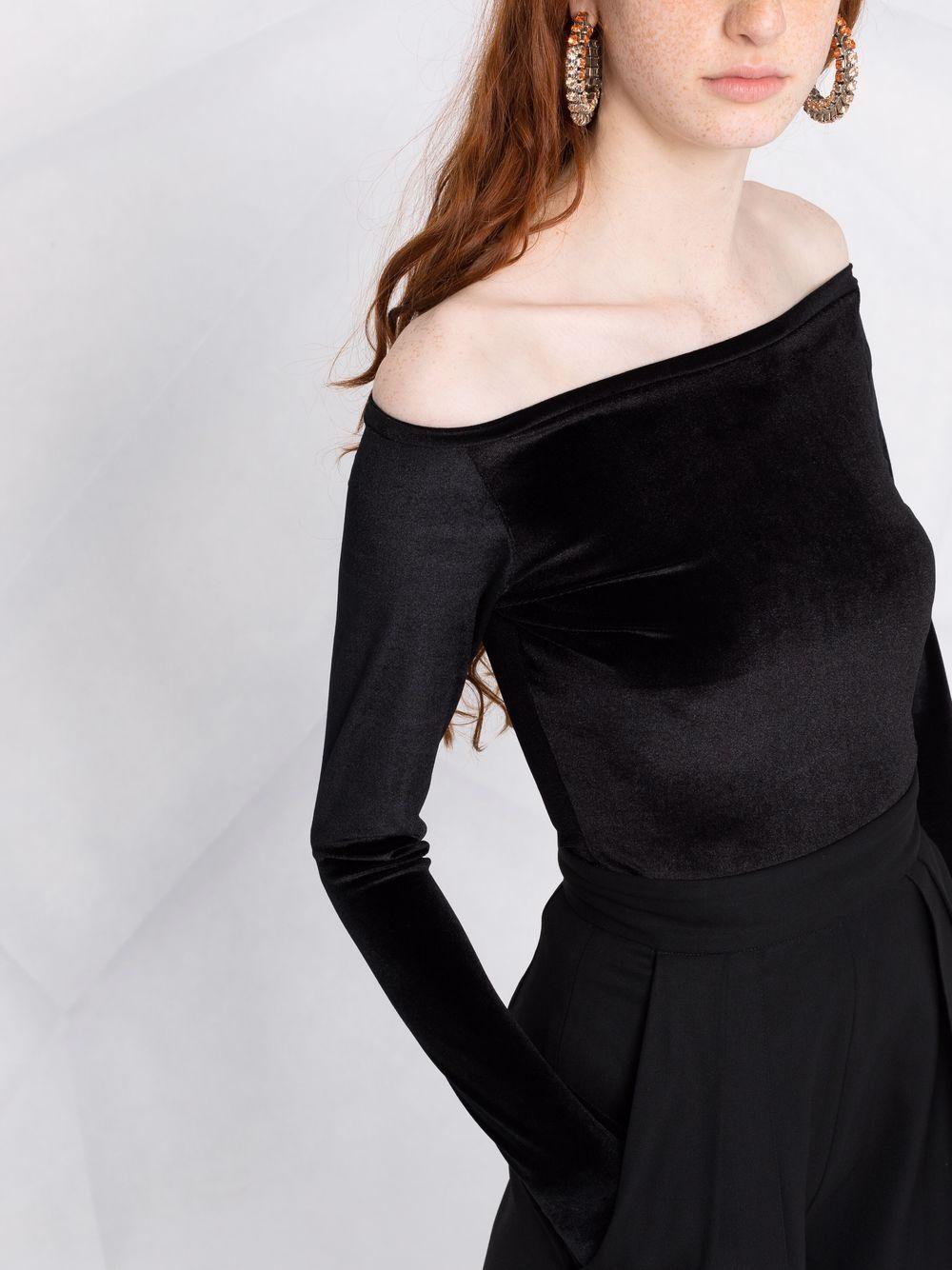 Atu Body Couture Off-shoulder Long-sleeve Top in Black
