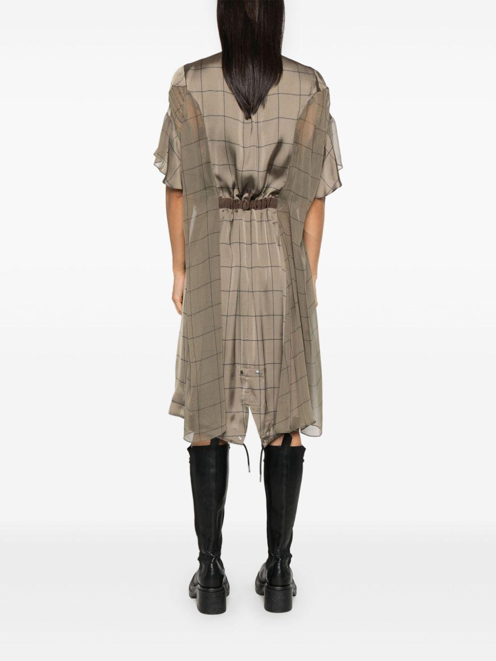 Sacai レディース ナチュラル チェック ドレス ワンピース