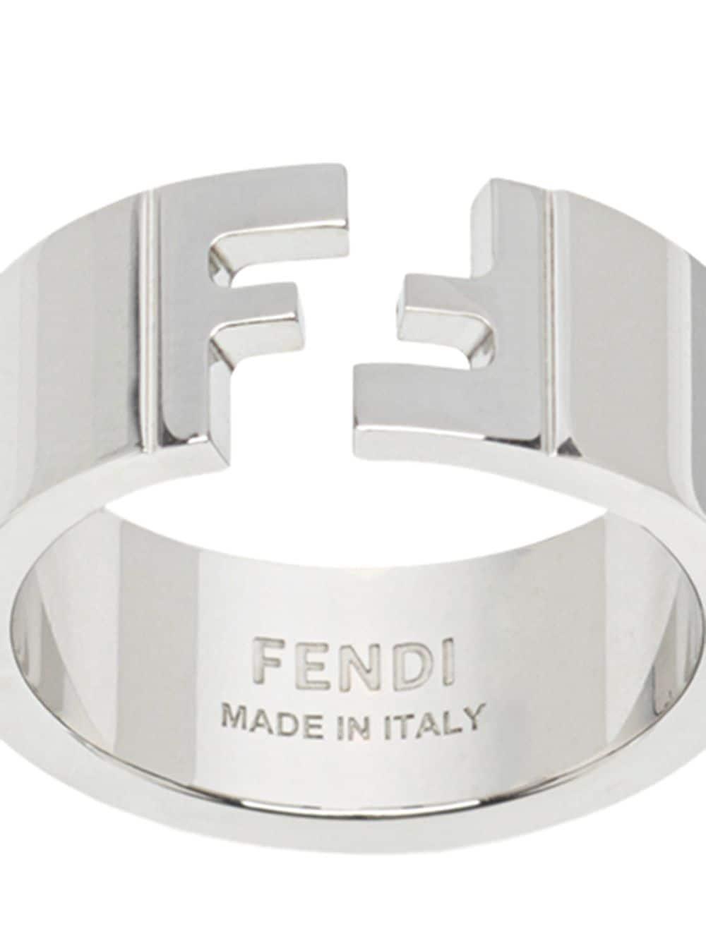 Fendi Logo Detail Ring in Silver (Metallic) for Men - Lyst