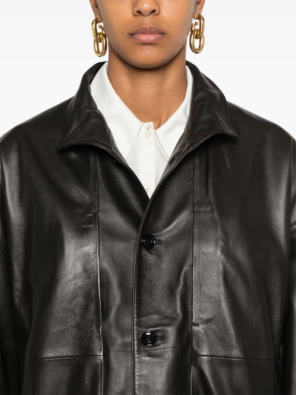 Lemaire スタンドカラー レザージャケット ブラック | Lyst Lemaire スタンドカラー レザージャケット ブラック | Lyst