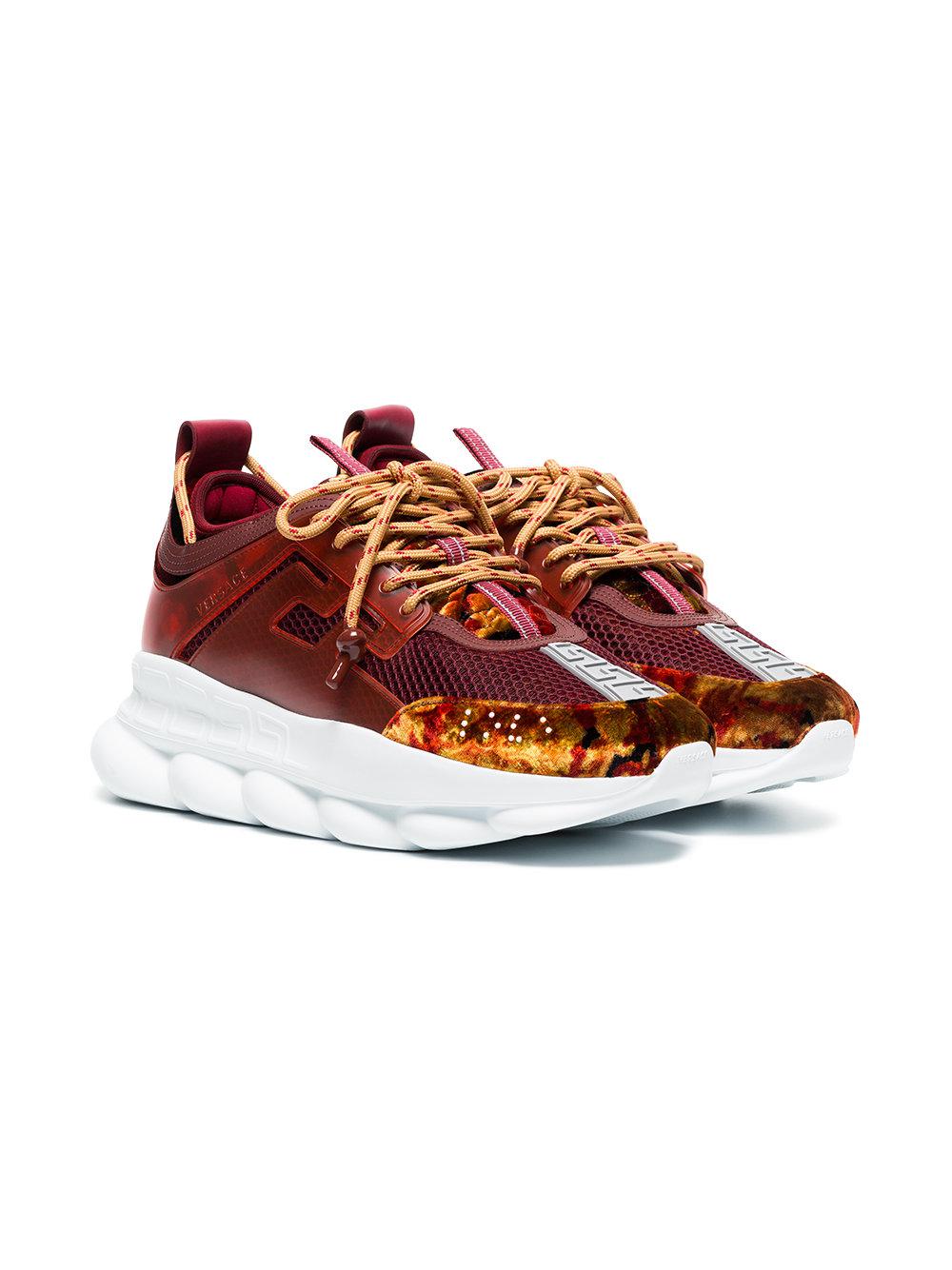 Zapatillas Chain Reaction Versace de Cuero de color Rojo para hombre | Lyst