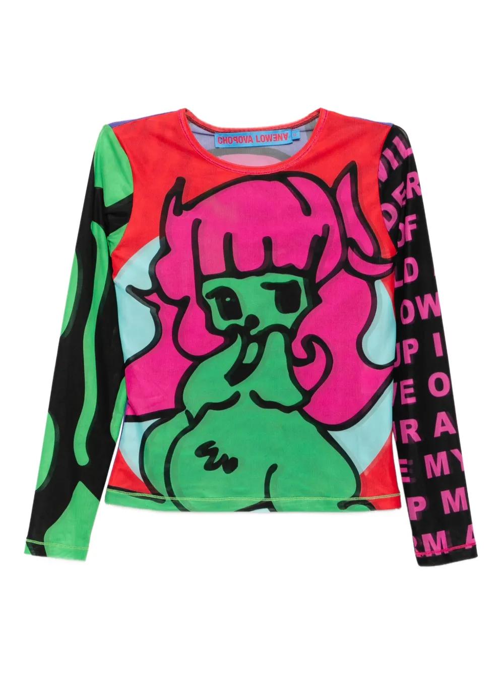 トップス Chopova Lowena Lady In Love Long SleeveT Chopova Lowena Off-White Lady In Love Long Sleeve T-Shirt