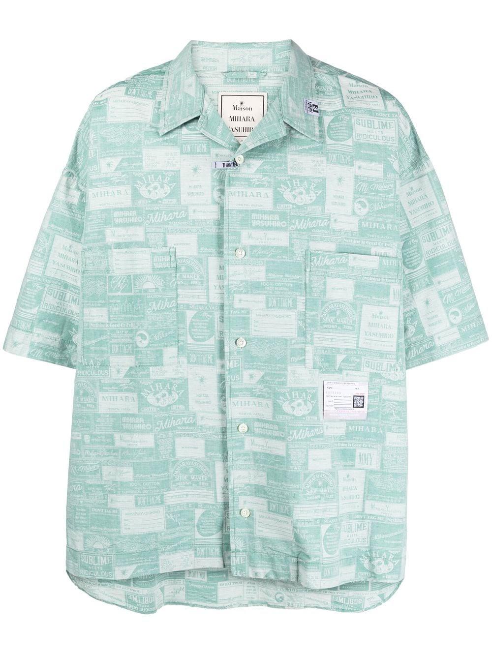 Maison Mihara Yasuhiro graphic-print short-sleeve shirt - Black