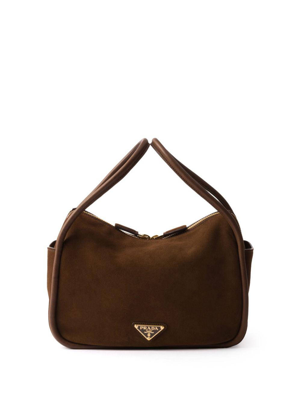 Prada レディース ブラウン スエード トートバッグ トートバッグ
