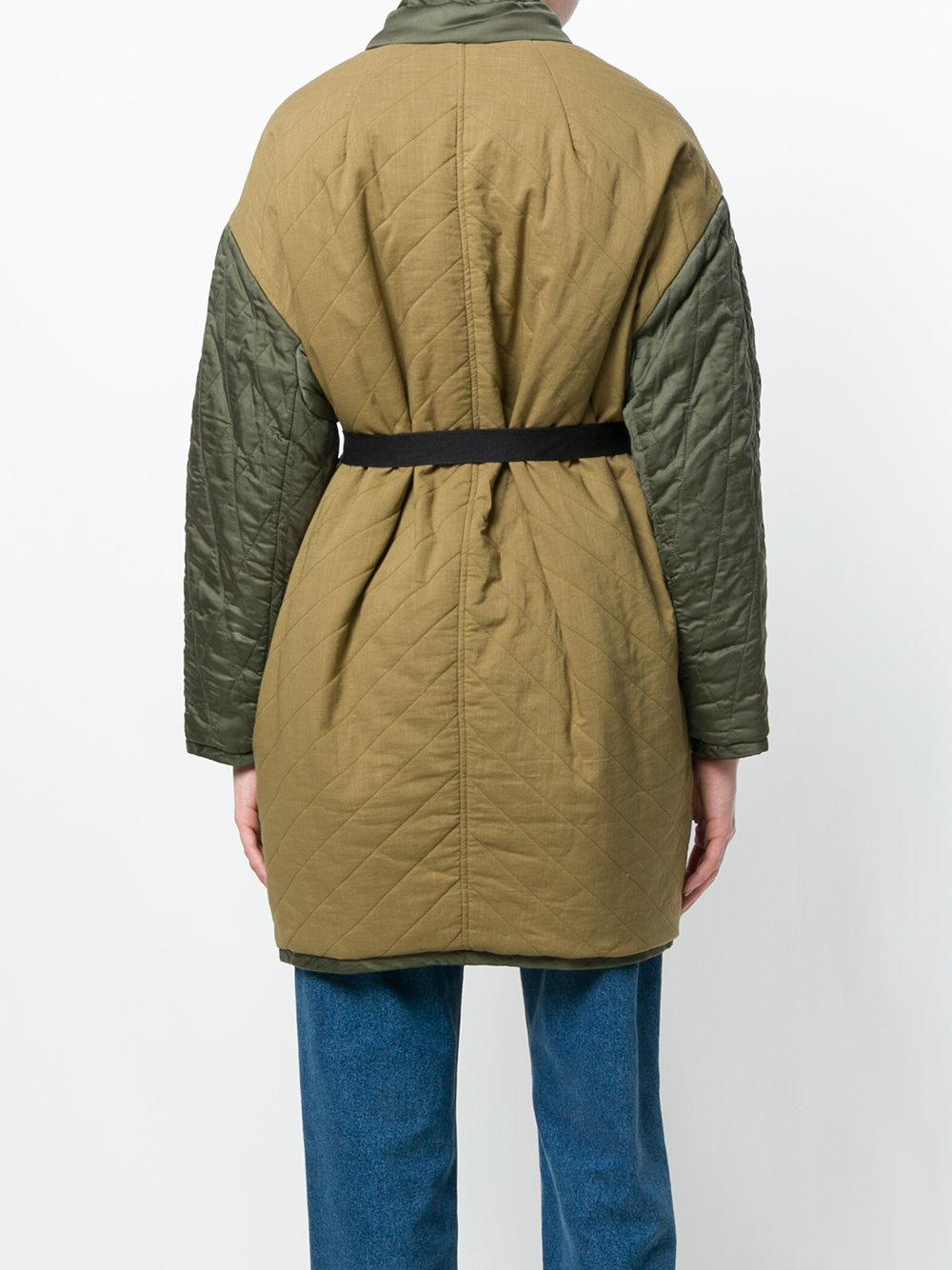 Étoile Isabel Marant Cotton Quilted Haley Coat in Green - Lyst