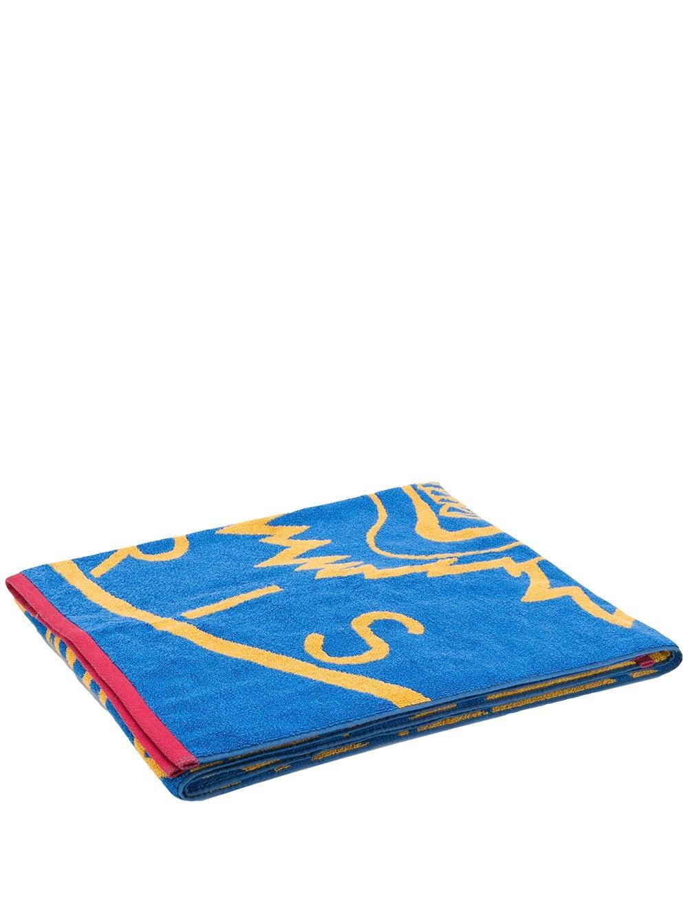 KENZO Cotton Logo Print Beach Towel in Blue for Men Lyst
