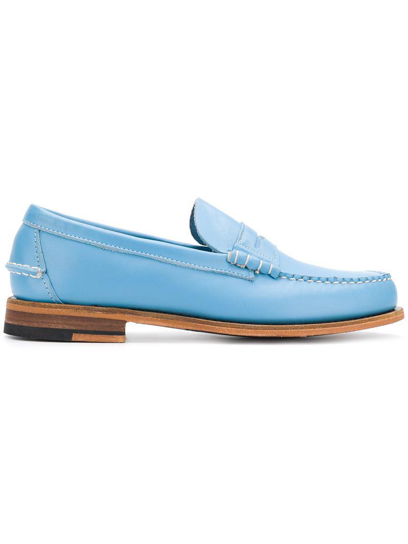 Sebago Leather Penny Loafers in Blue for Men - Lyst