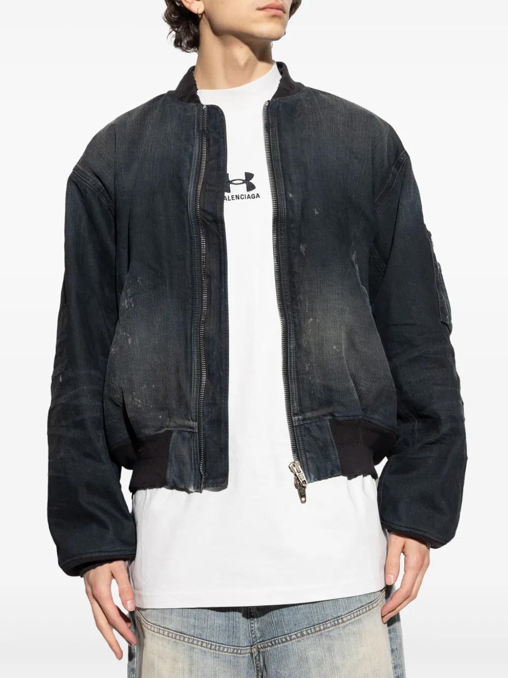 Balenciaga Denim Bomber Jacket in Blue for Men | Lyst Balenciaga Denim Bomber Jacket in Blue for Men | Lyst