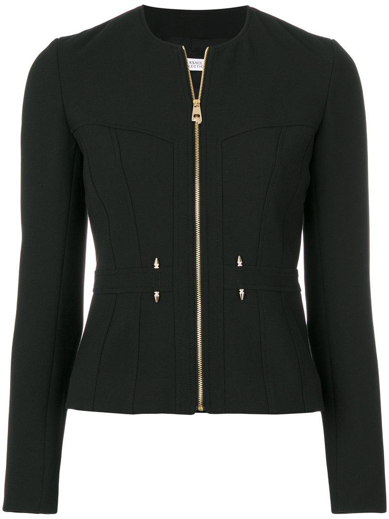 Lyst - Versace Short Fitted Jacket in Black