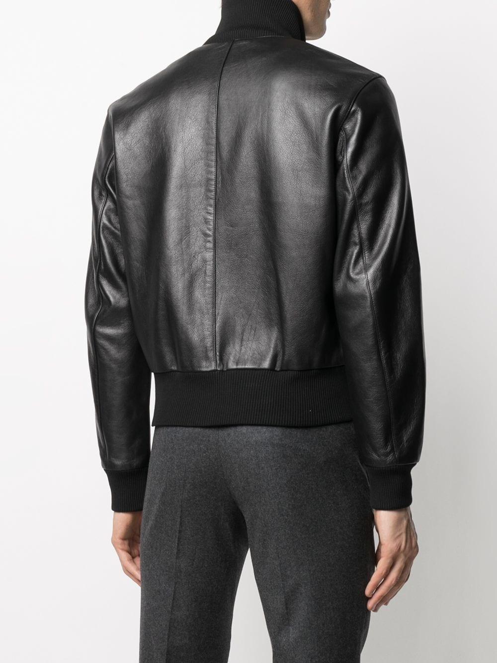 sandro leather bomber jacket