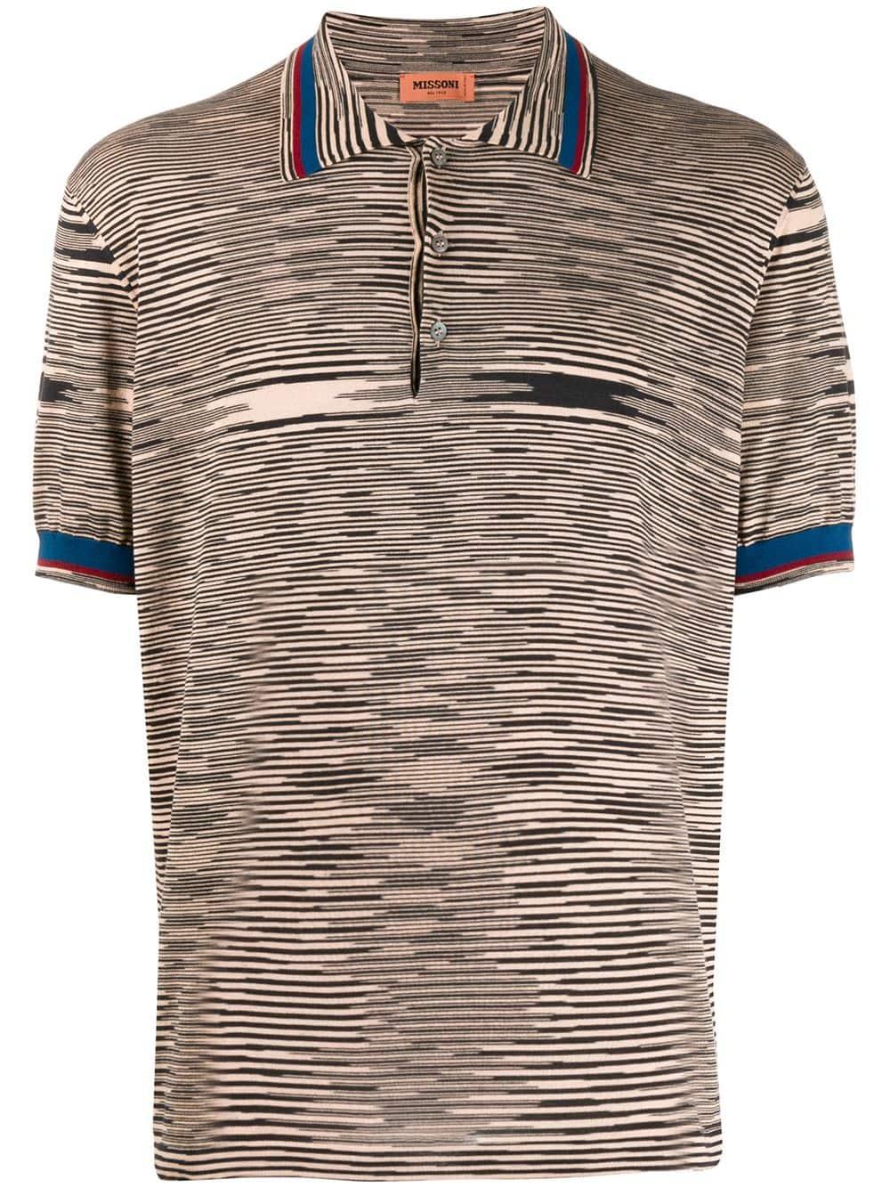 Missoni Striped Polo Shirt in Brown for Men - Lyst