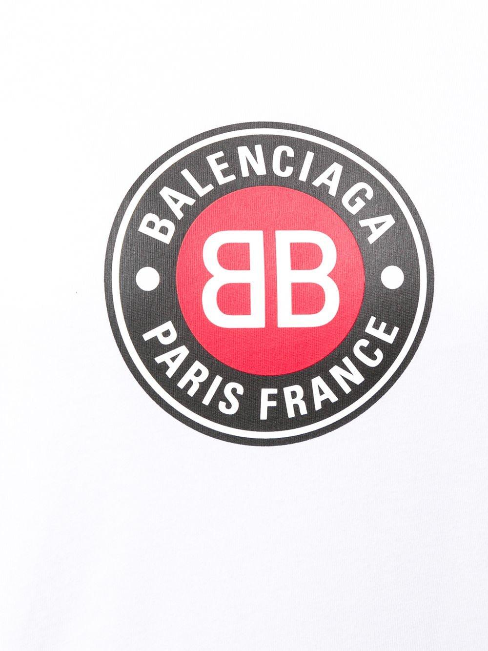 Balenciaga Cotton Logo-print T-shirt in White - Lyst