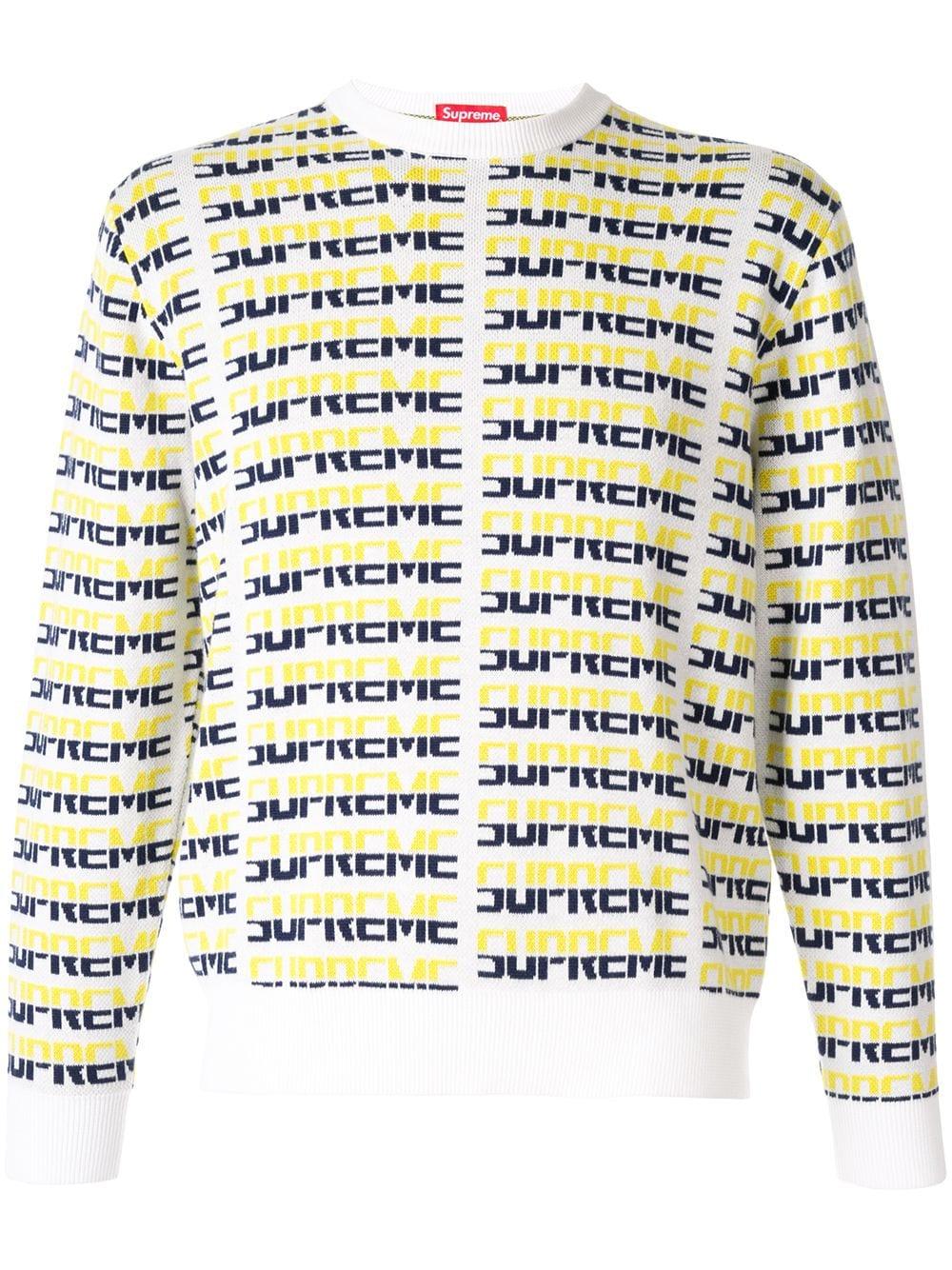 Supreme Repeat Sweater 'fw 17' in White for Men | Lyst