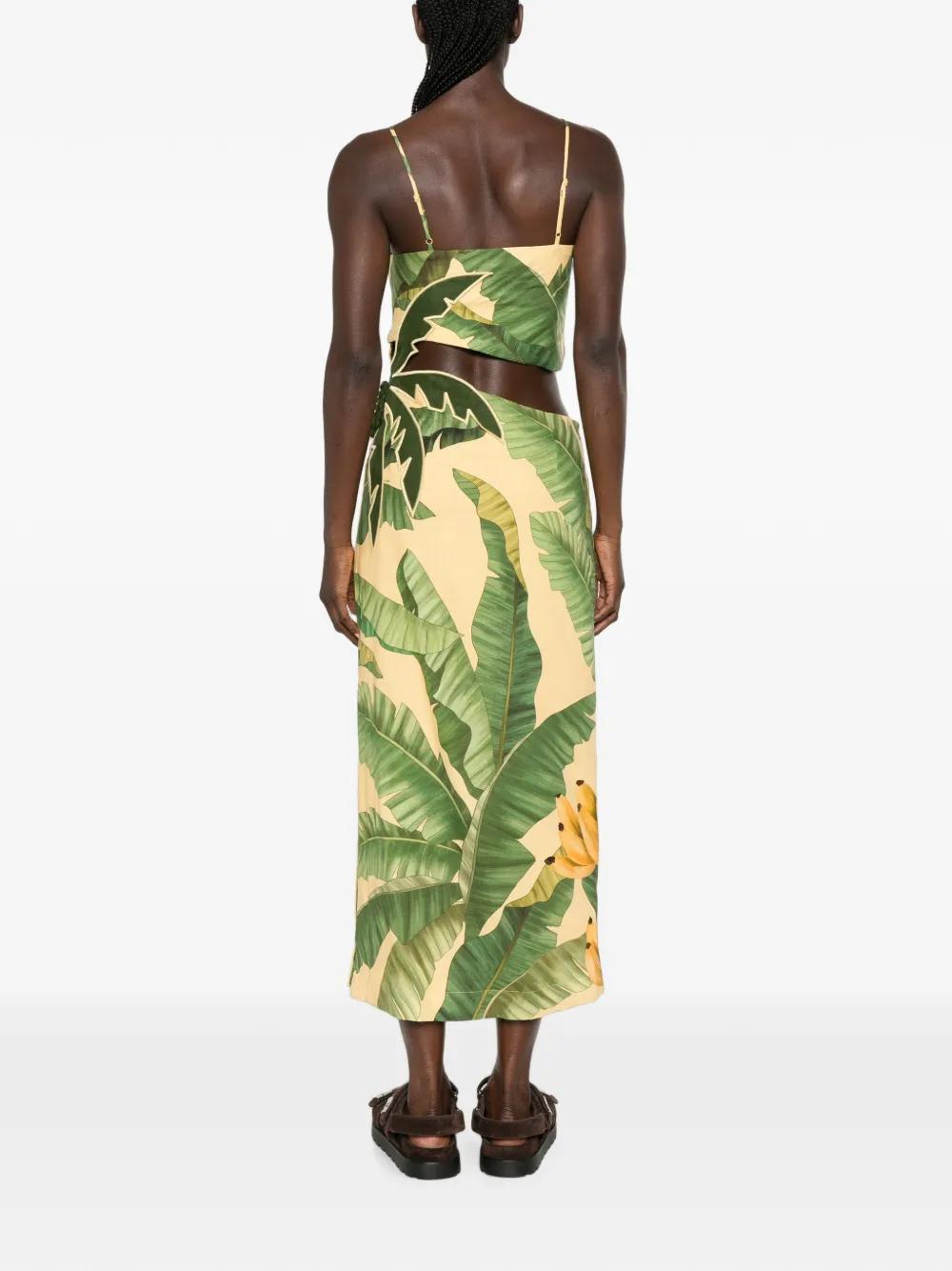 farm rio leaves cut-out midi-dress Farm Rio