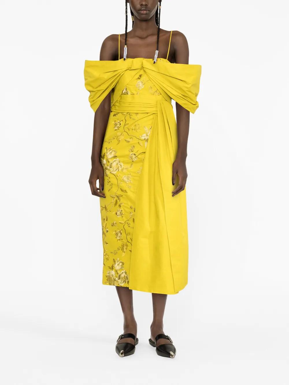 erdem yellow lace dress Erdem Carnation Broderie-Anglaise Gown