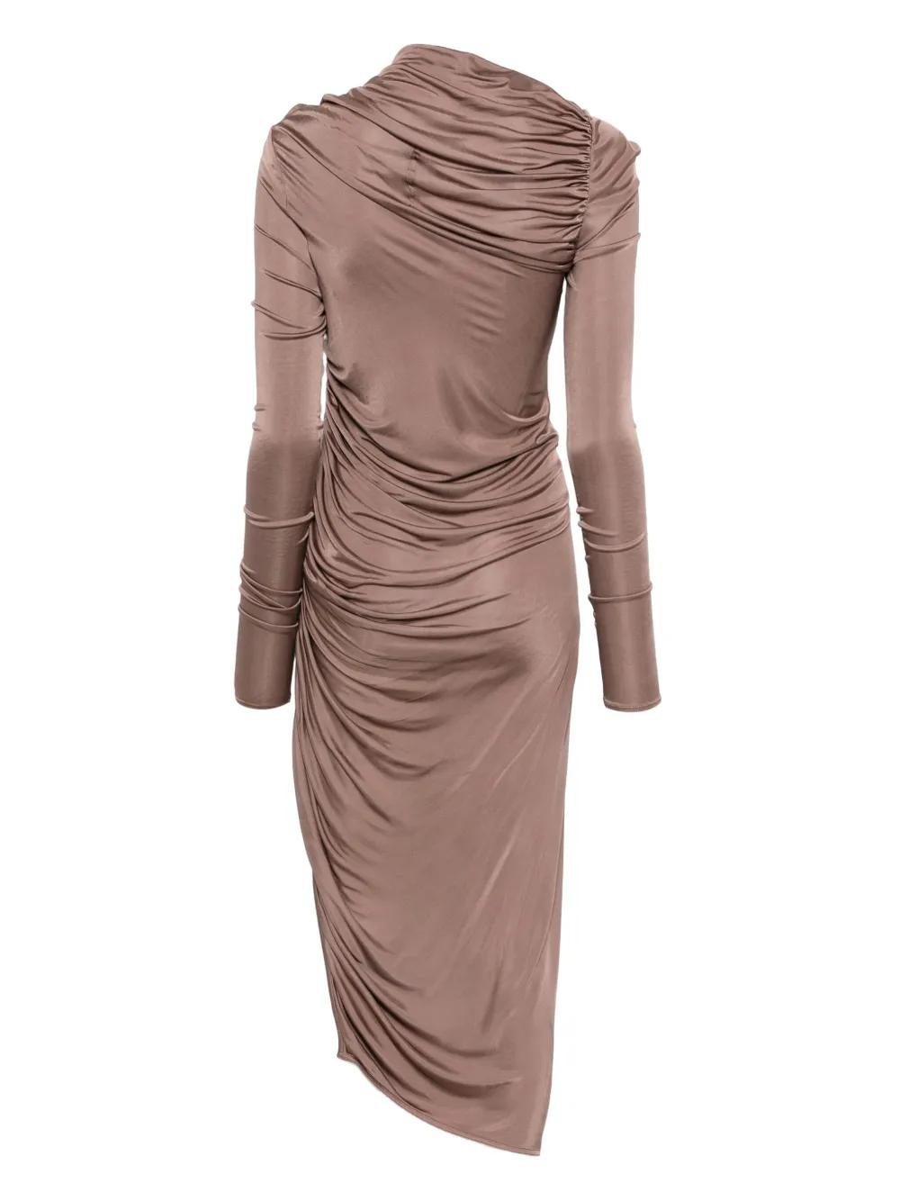 rick owens brown dress Rick Owens // Brown Knit Wrap Cardigan & Tunic Set  VSP Consignment