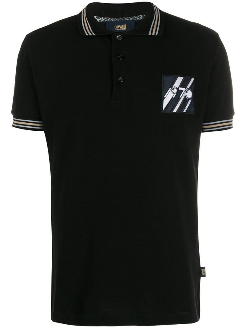 Class Roberto Cavalli Polo Shirt in Black for Men - Lyst