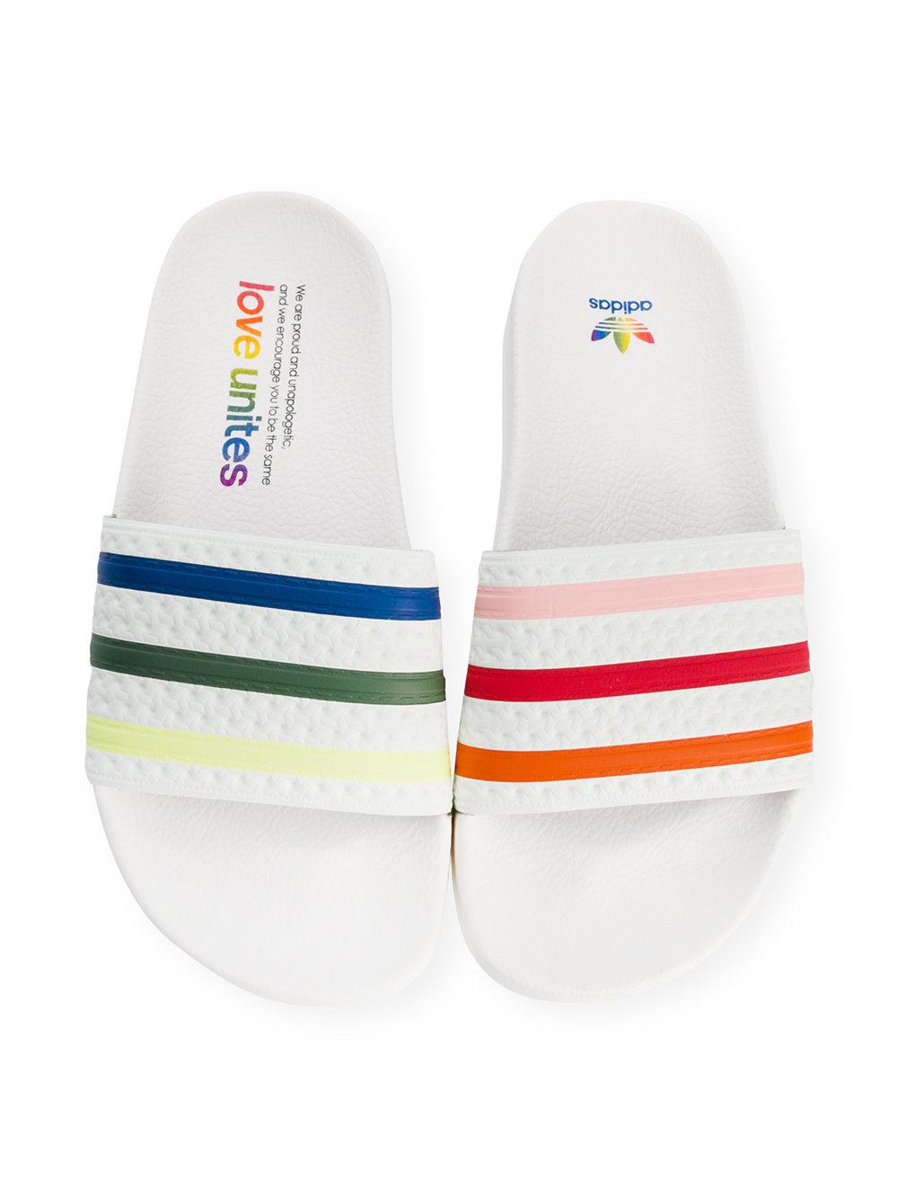 adidas Synthetic Adilette Pride Slides in White | Lyst Canada