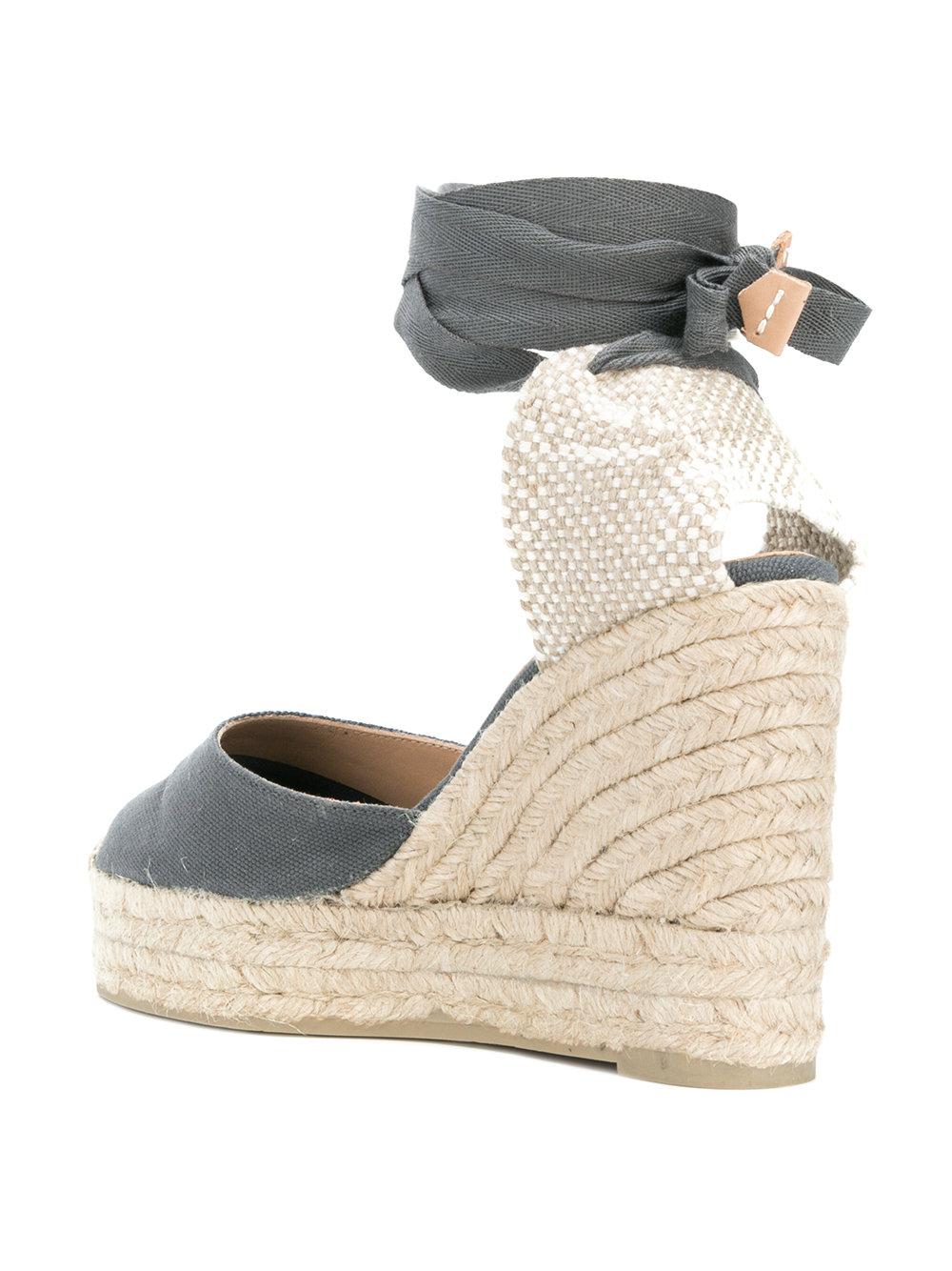 Castaner Strappy Wedge Espadrilles in Gray - Lyst