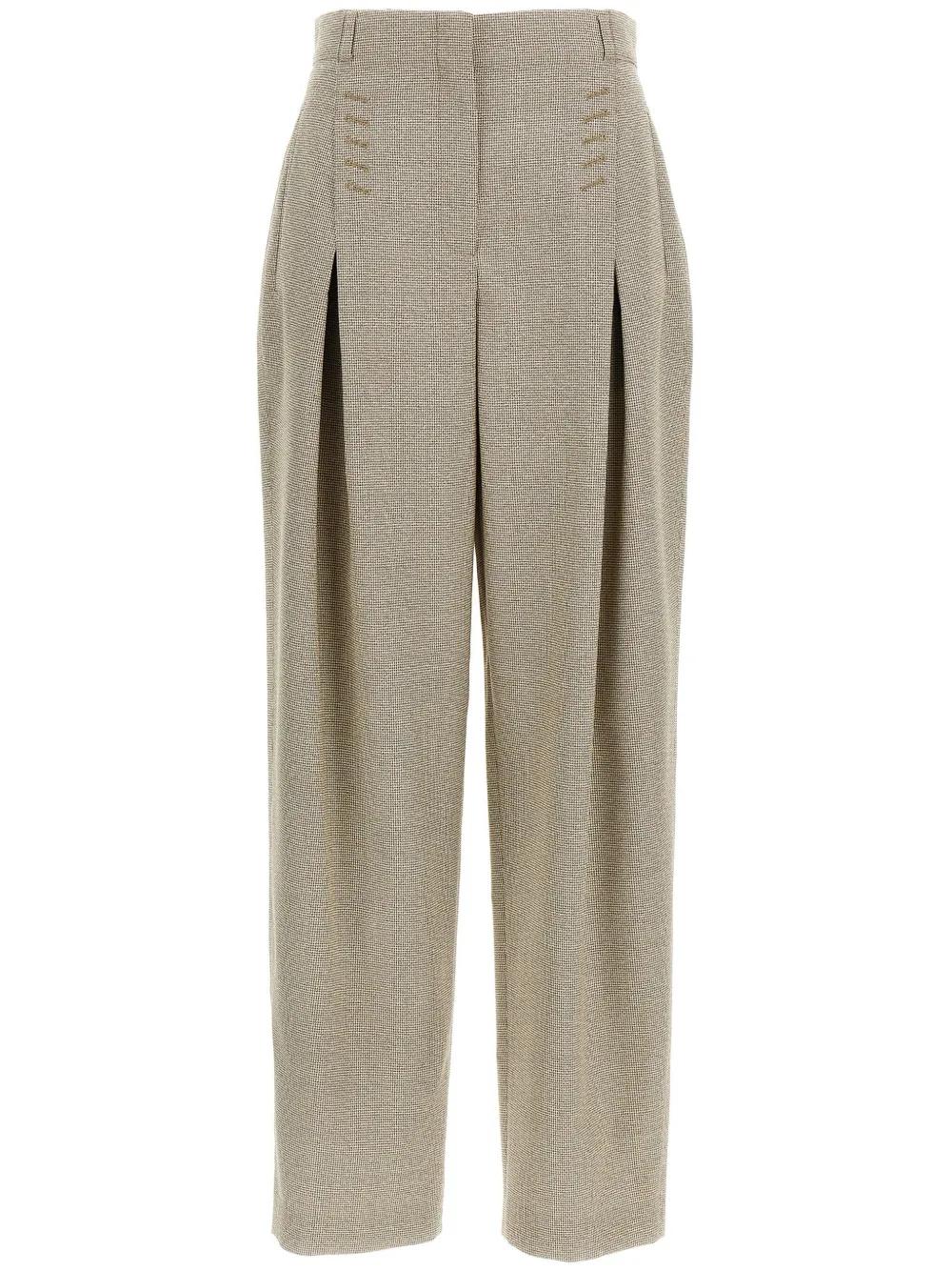 【関税込み】fendi Micro check trousers Fendi Micro Check Trousers in Natural | Lyst