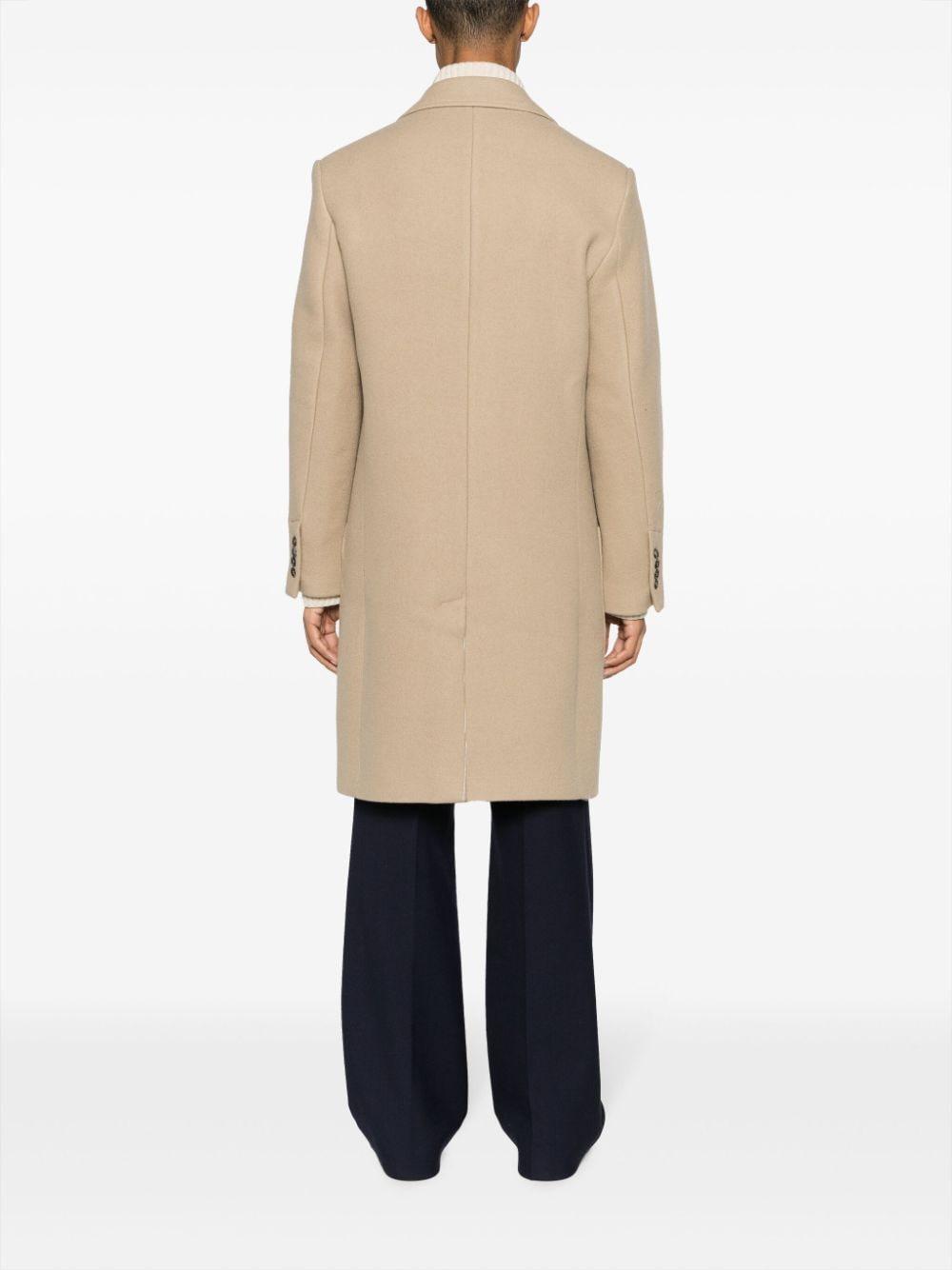 AMI Paris single-breasted gabardine coat - Neutrals