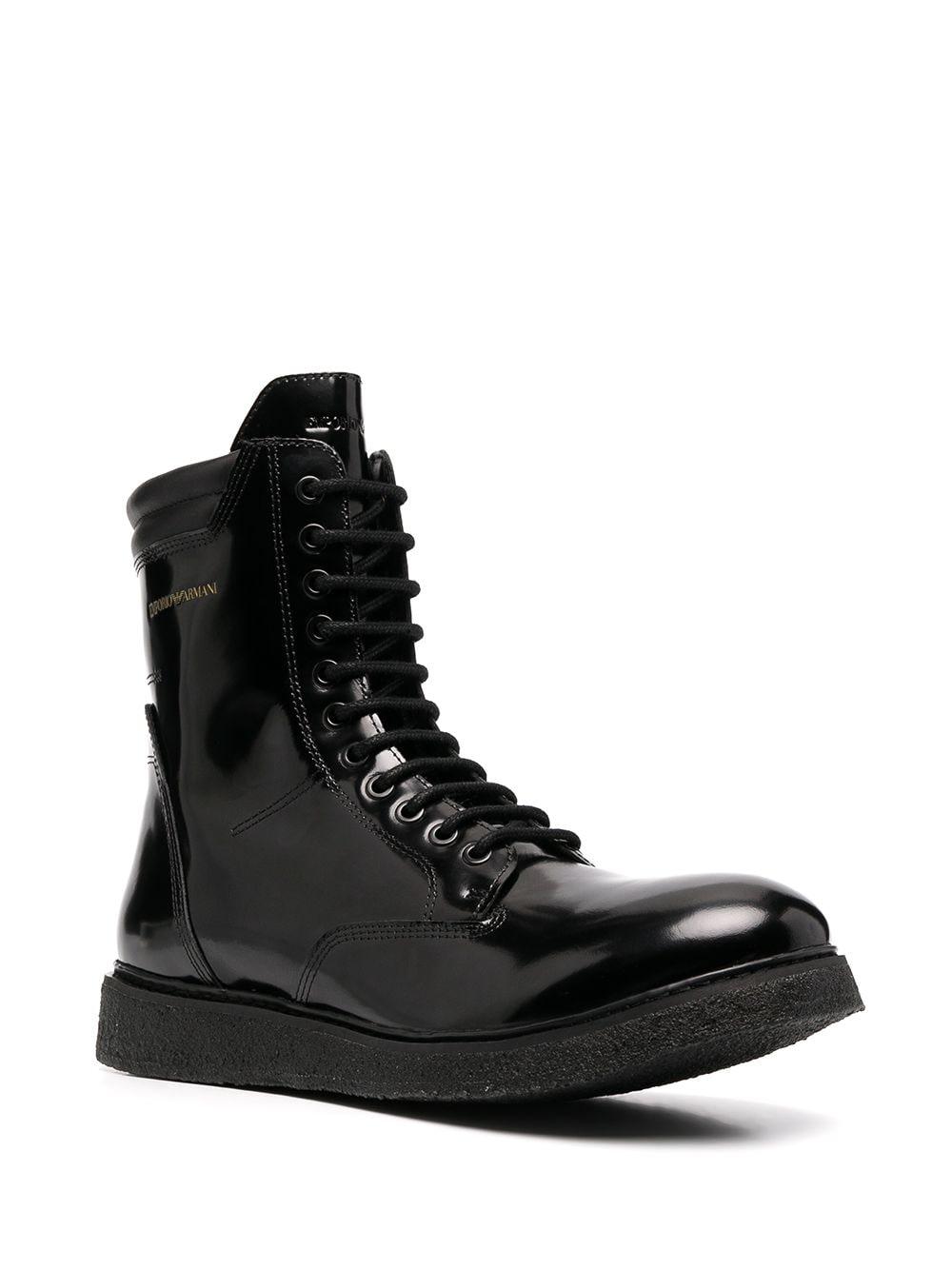 Emporio Armani Laceup Combat Boots in Black for Men Save 37 Lyst