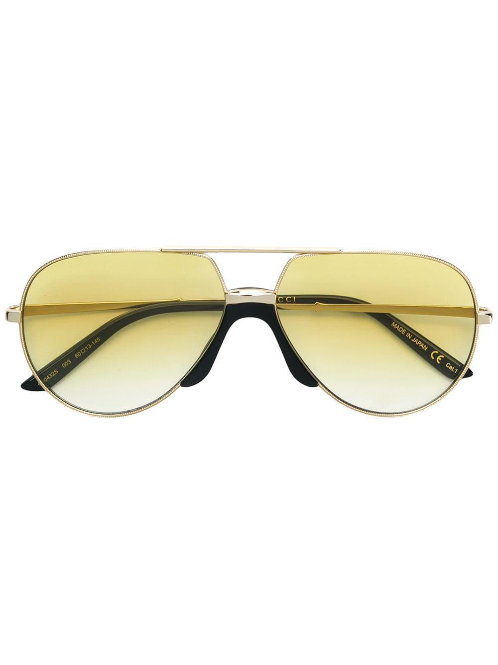 gucci aviator sunglasses yellow