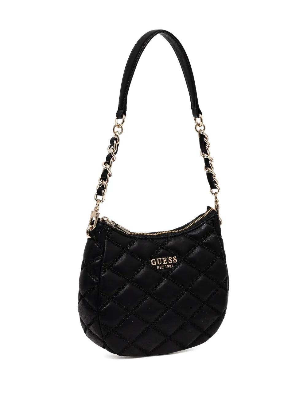 Guess Tamsin Quilted Shoulder Bag in Black | Lyst