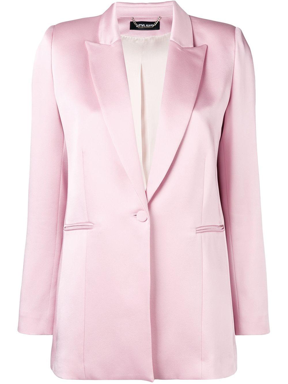 Hot pink top satin blazer