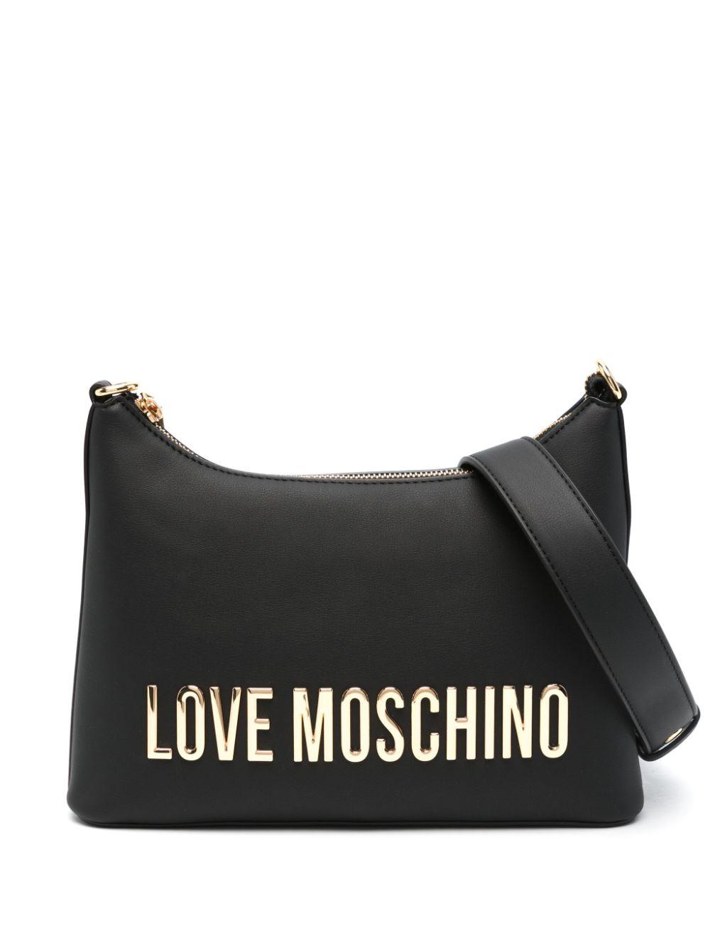 Love Moschino レディース ブラック ロゴ ショルダーバッグ ショルダー