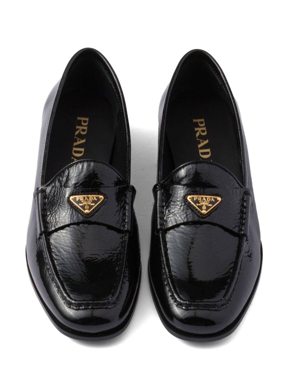 Prada black loafers womens best sale