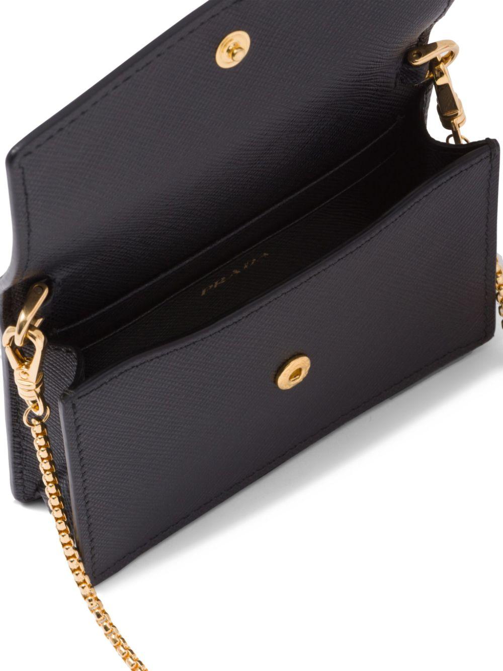 Prada レディース ブラック チェーンウォレット ショルダーバッグ