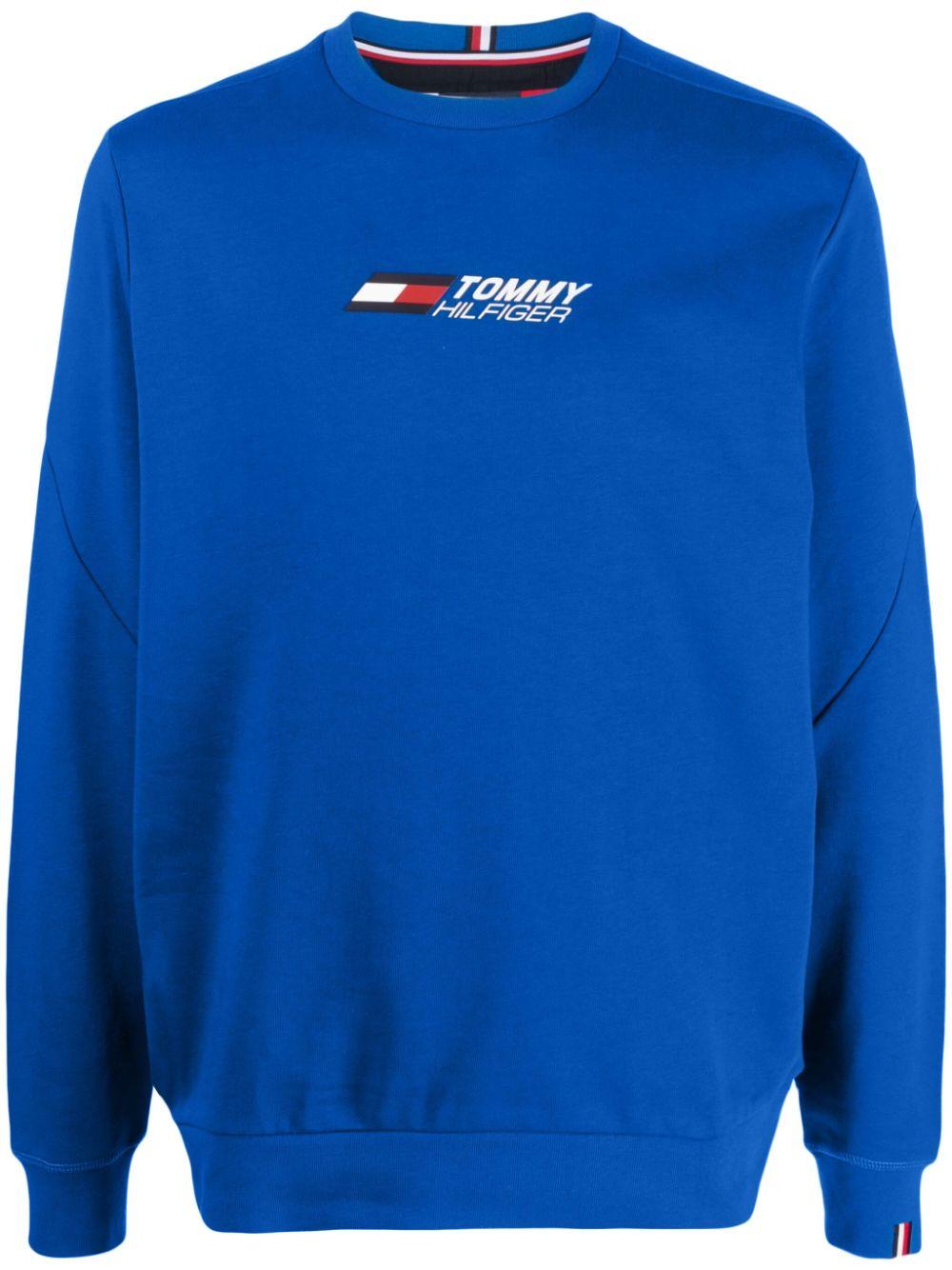 Tommy Hilfiger Logo print Cotton Sweatshirt in Blue for Men Lyst