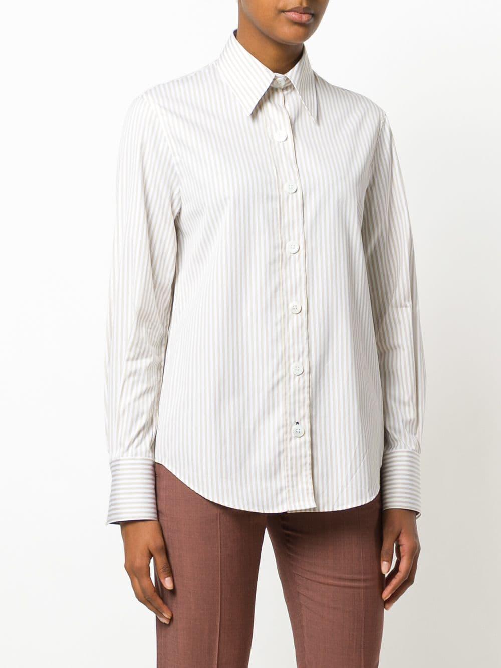 JOSEPH Cotton Pointed Collar Shirt in White Lyst