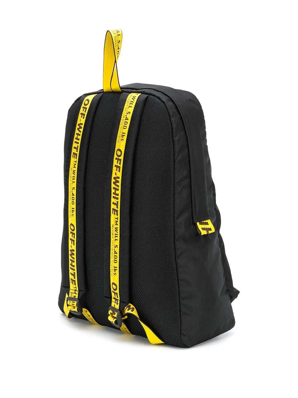 OFF-WHITE Easy Backpack Black White Yellow in Polymide with Gunmetal - US