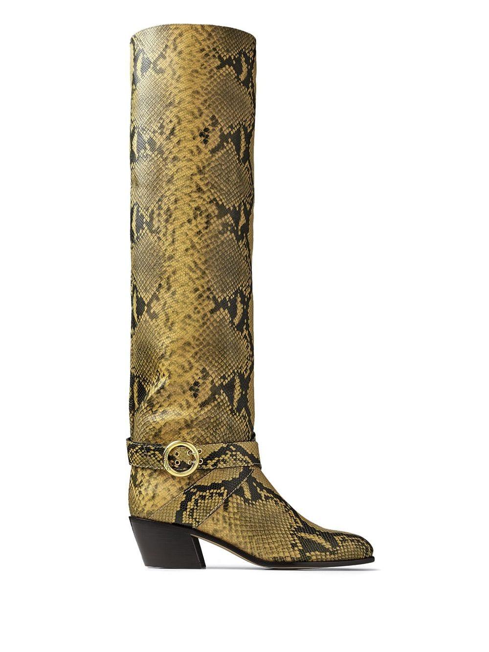 snake print tall boot