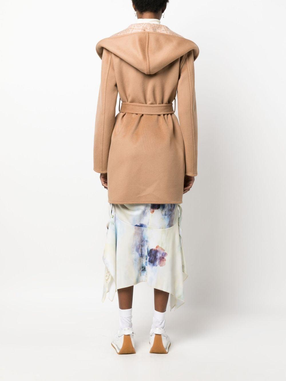 Shop Tory Burch Double-Face Wool Hooded Wrap Coat