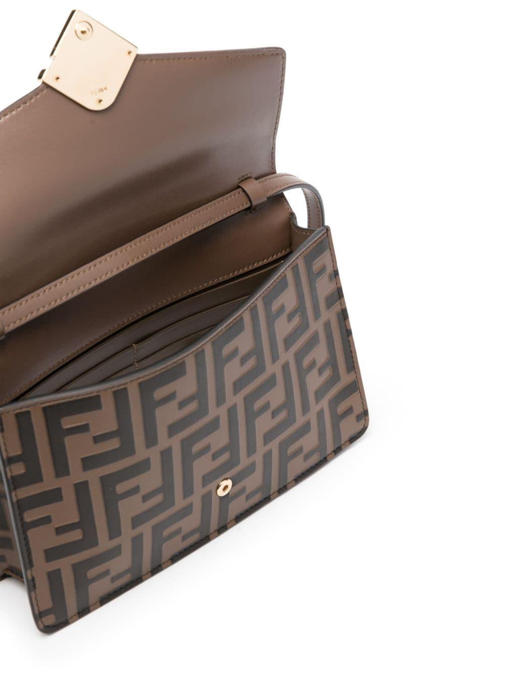 Fendi Ff logo Print Leather Crossbody Bag in Metallic Lyst Canada