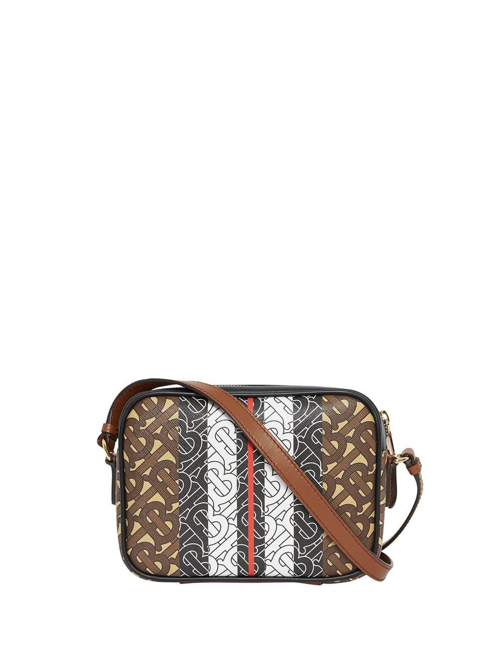 Burberry Monogram Stripe Ecanvas Camera Bag in Brown Lyst