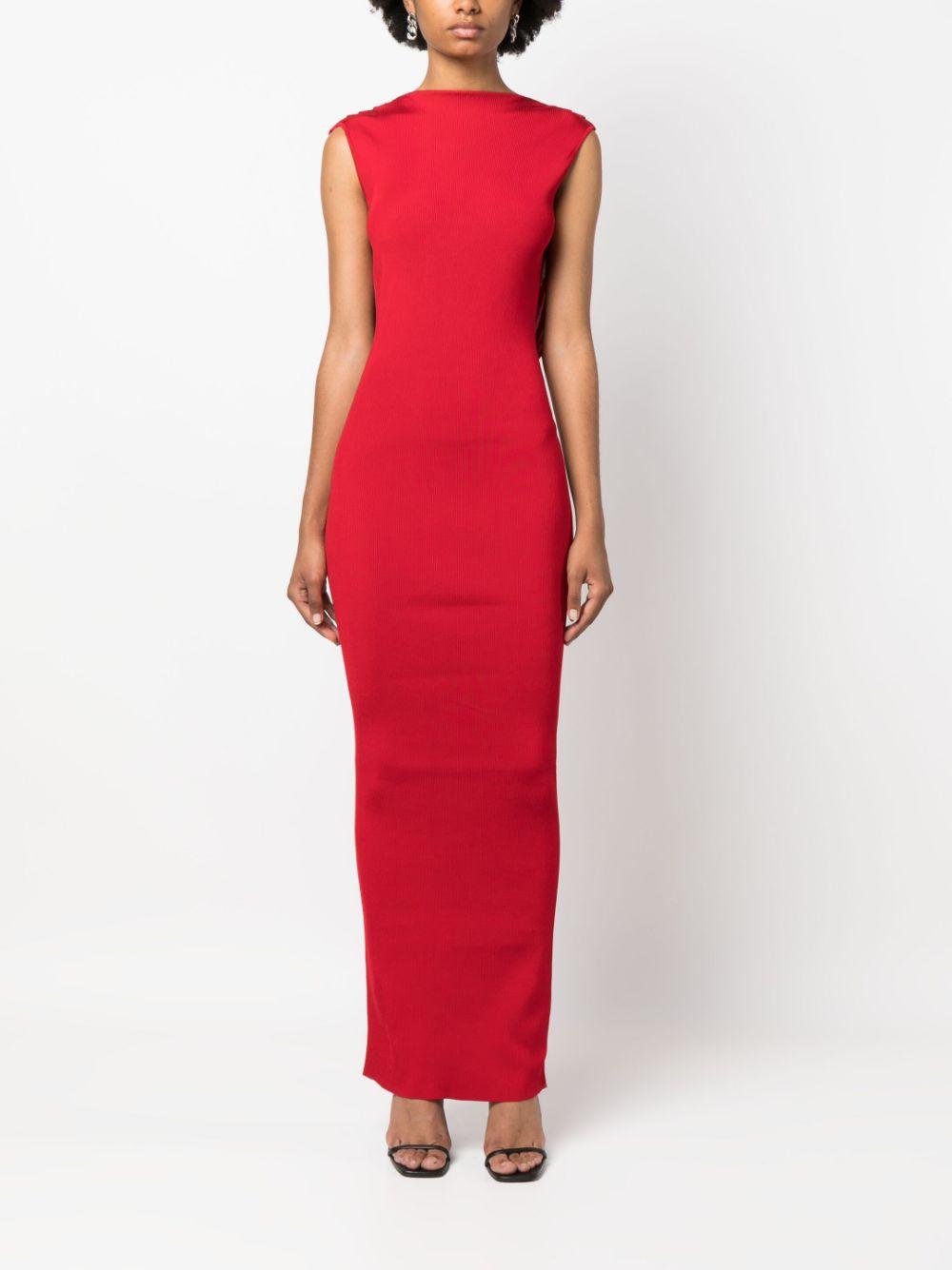 Givenchy Draped Open-Back Maxi Dress in Red | Lyst