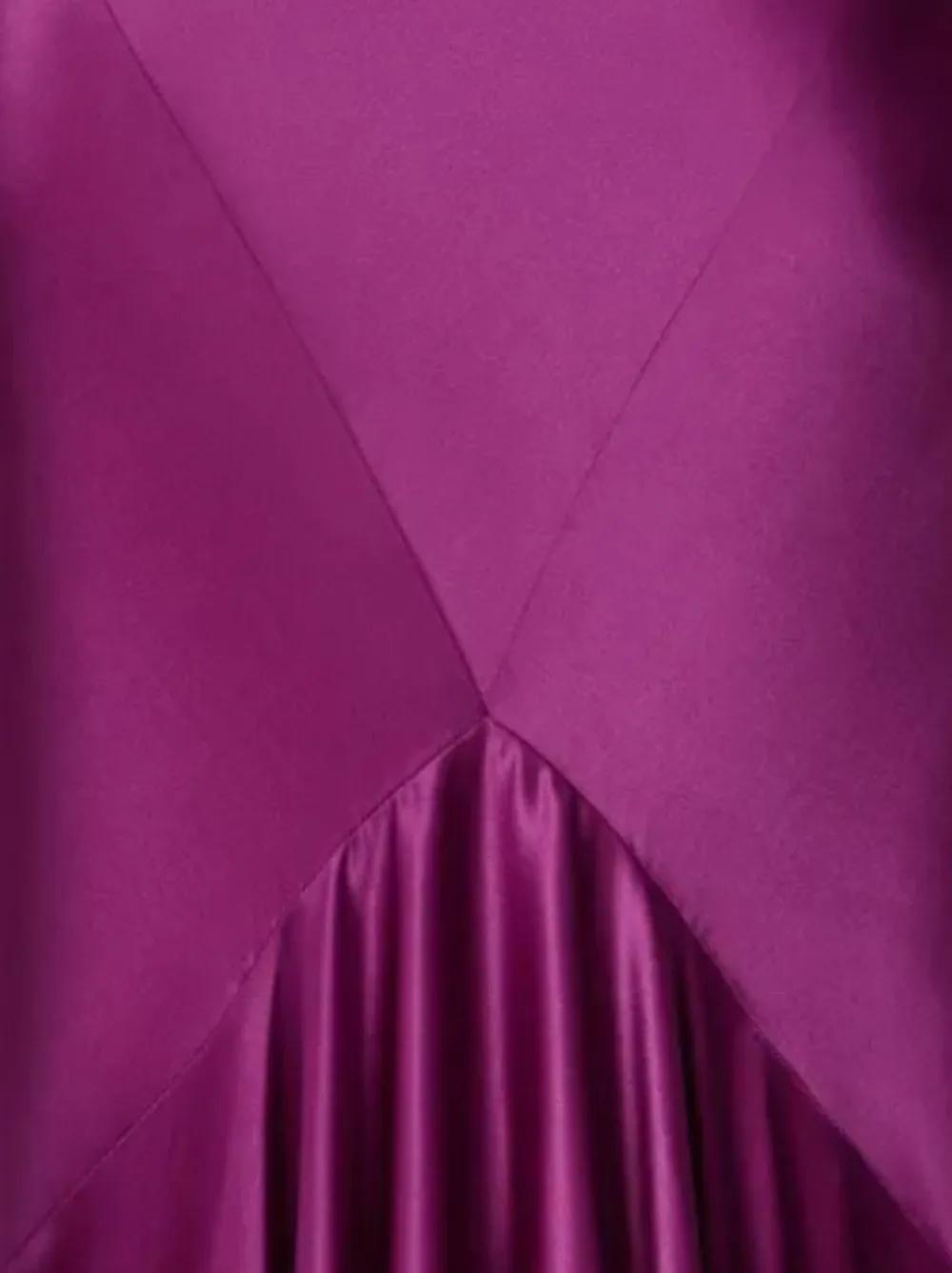 nina ricci satin-finish maxi dress Nina Ricci Bow Satin Maxi Dress | Purple