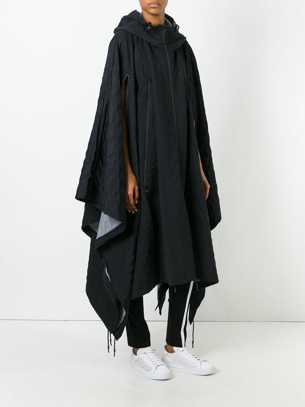 Y-3 Oversized Hooded Poncho in Black | Lyst