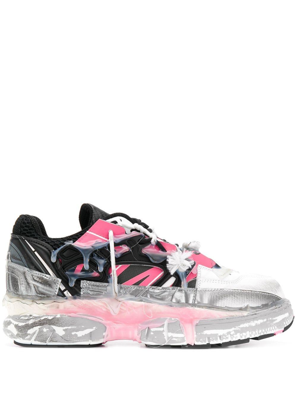 maison margiela fusion leather and mesh trainers